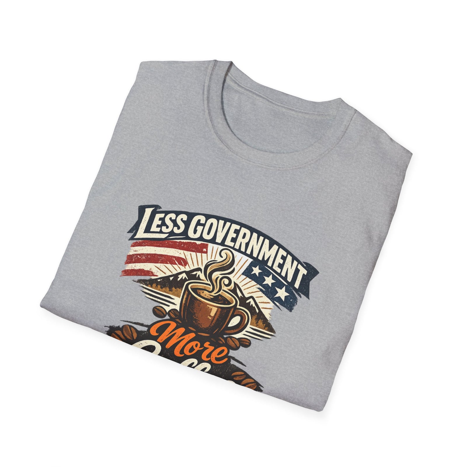 Less Government More Coffee T-Shirt — Patriotic Vintage Coffee Lover Tee - 4LibertyShop.com