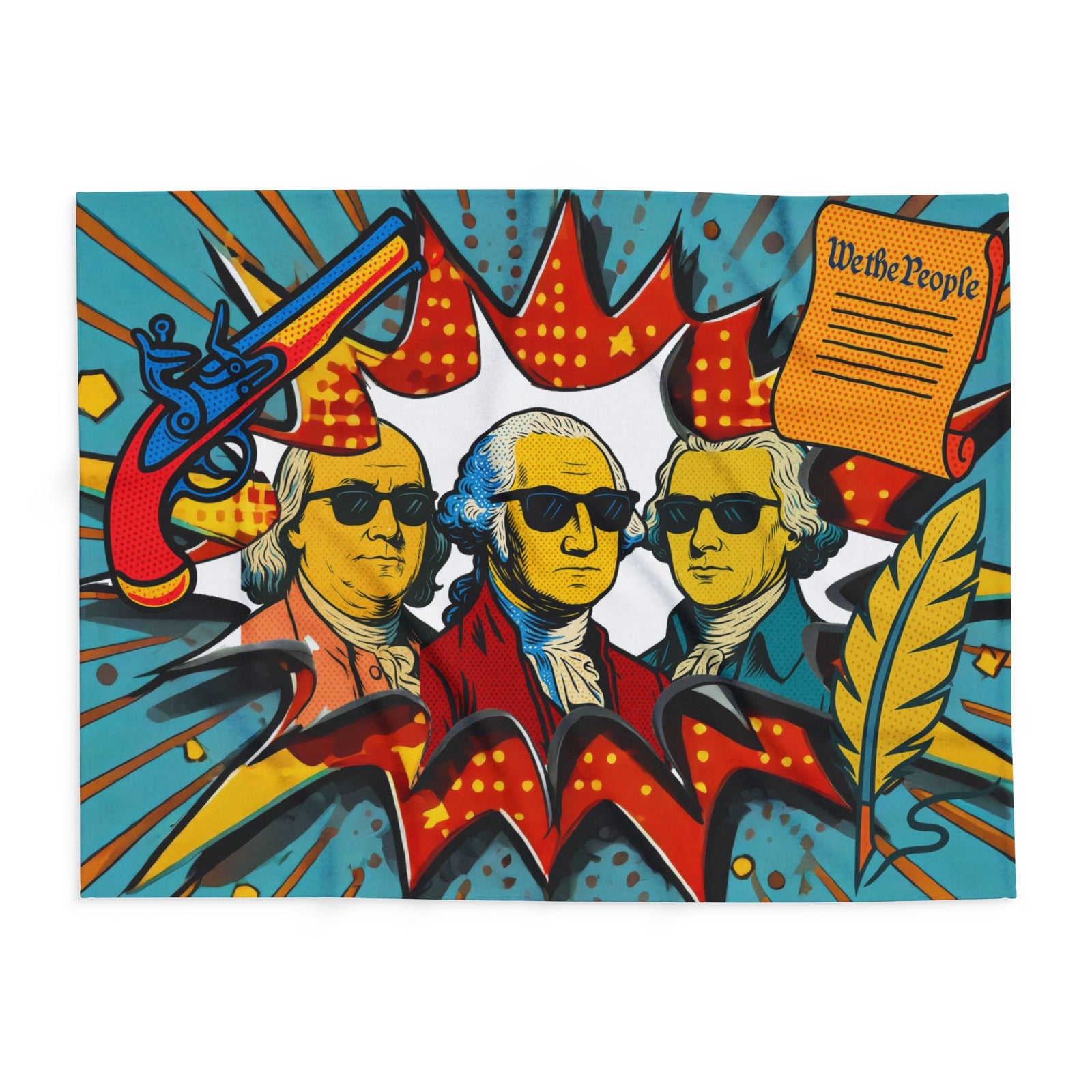 Pop Art Founding Fathers Fleece Blanket