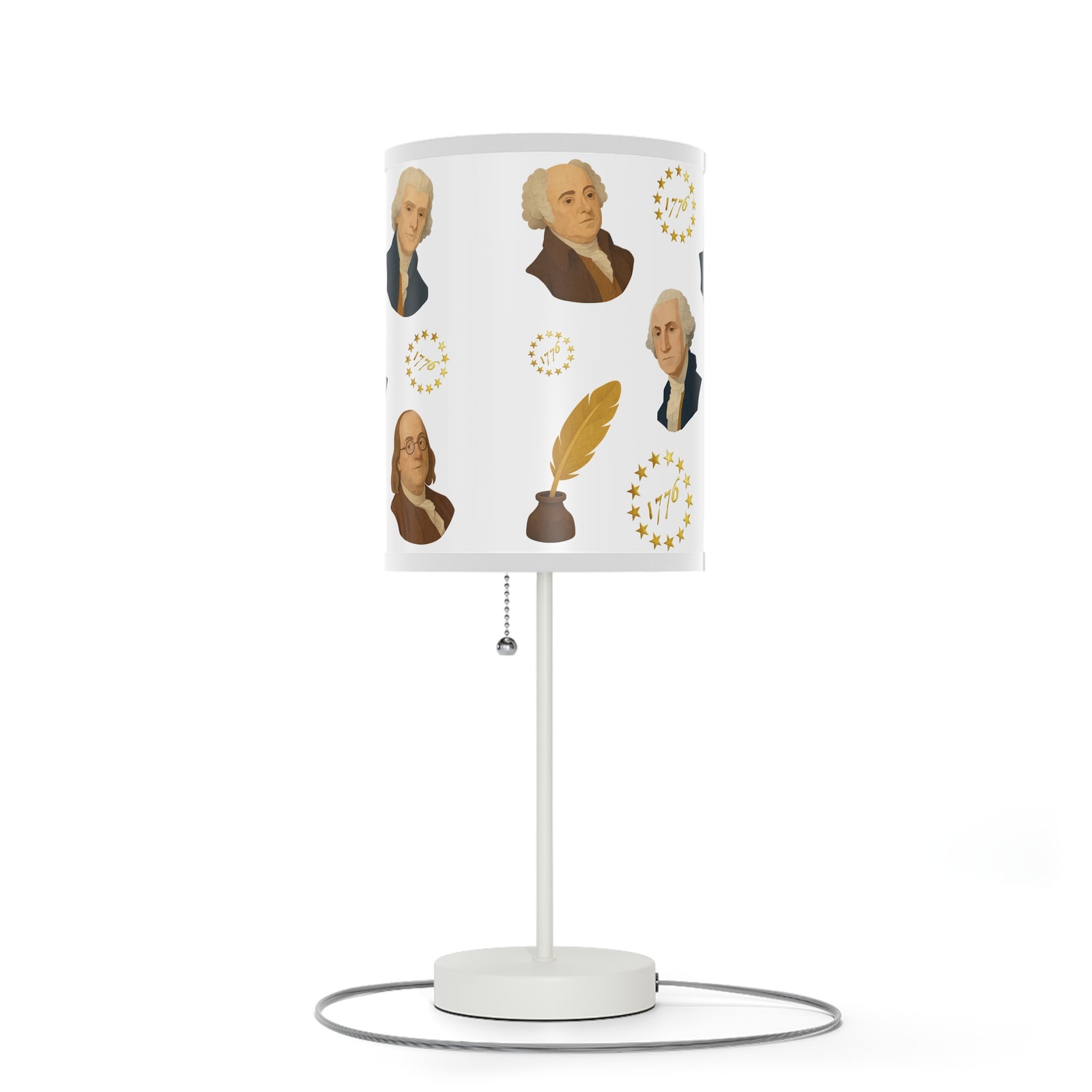 Presidential Founders Table Lamp — 1776 George Washington & Founding Fathers Lampshade