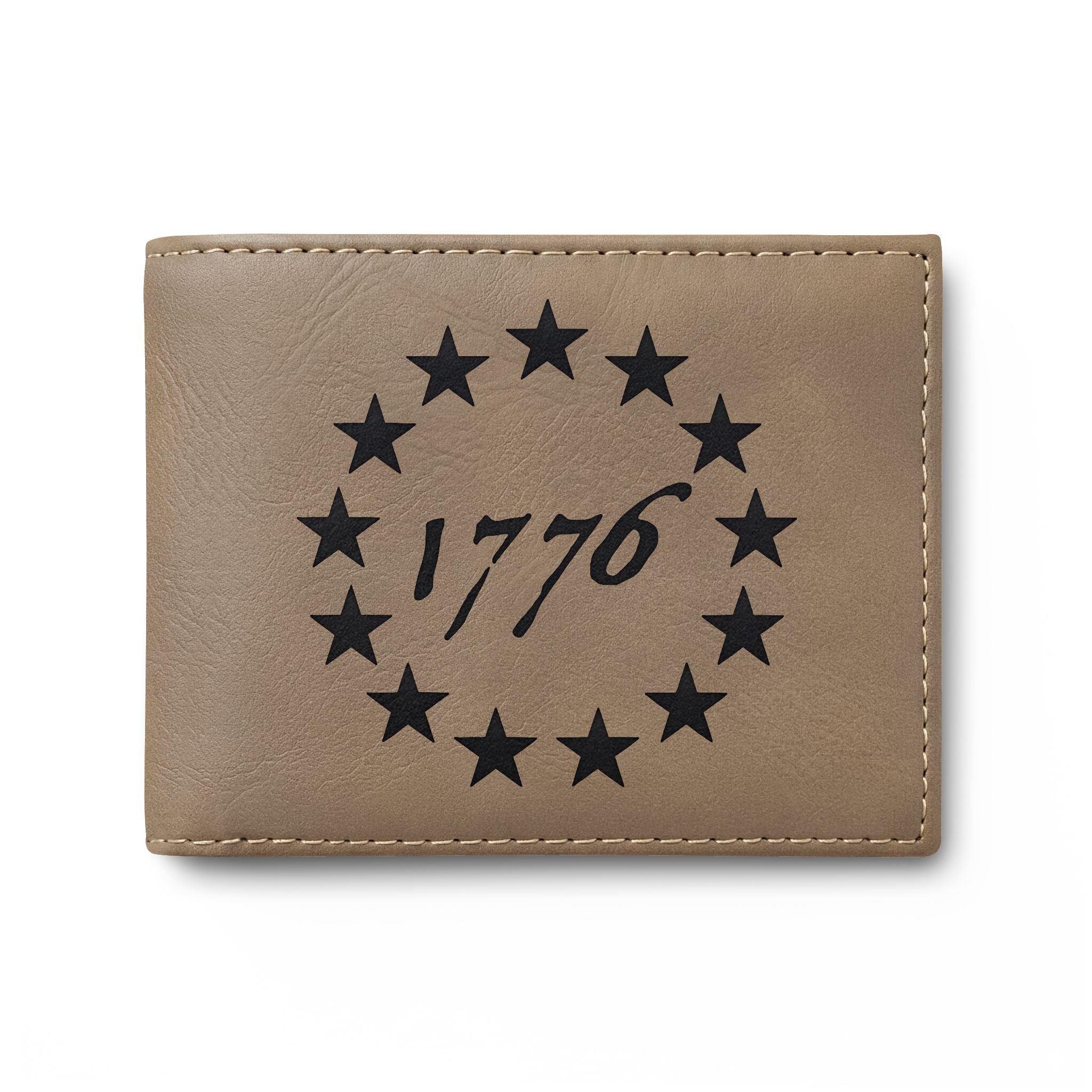 Bi-Fold Wallet – 1776 Betsy Ross Stars Leather Wallet