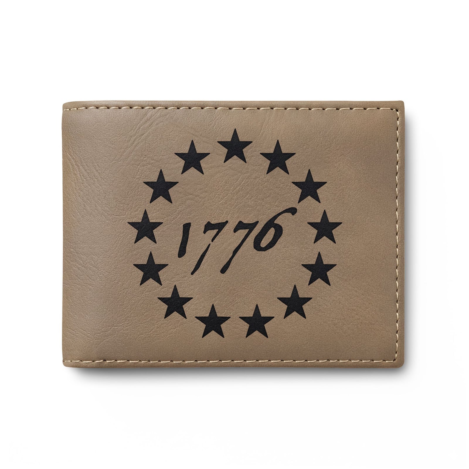 Bi-Fold Wallet – 1776 Betsy Ross Stars Leather Wallet