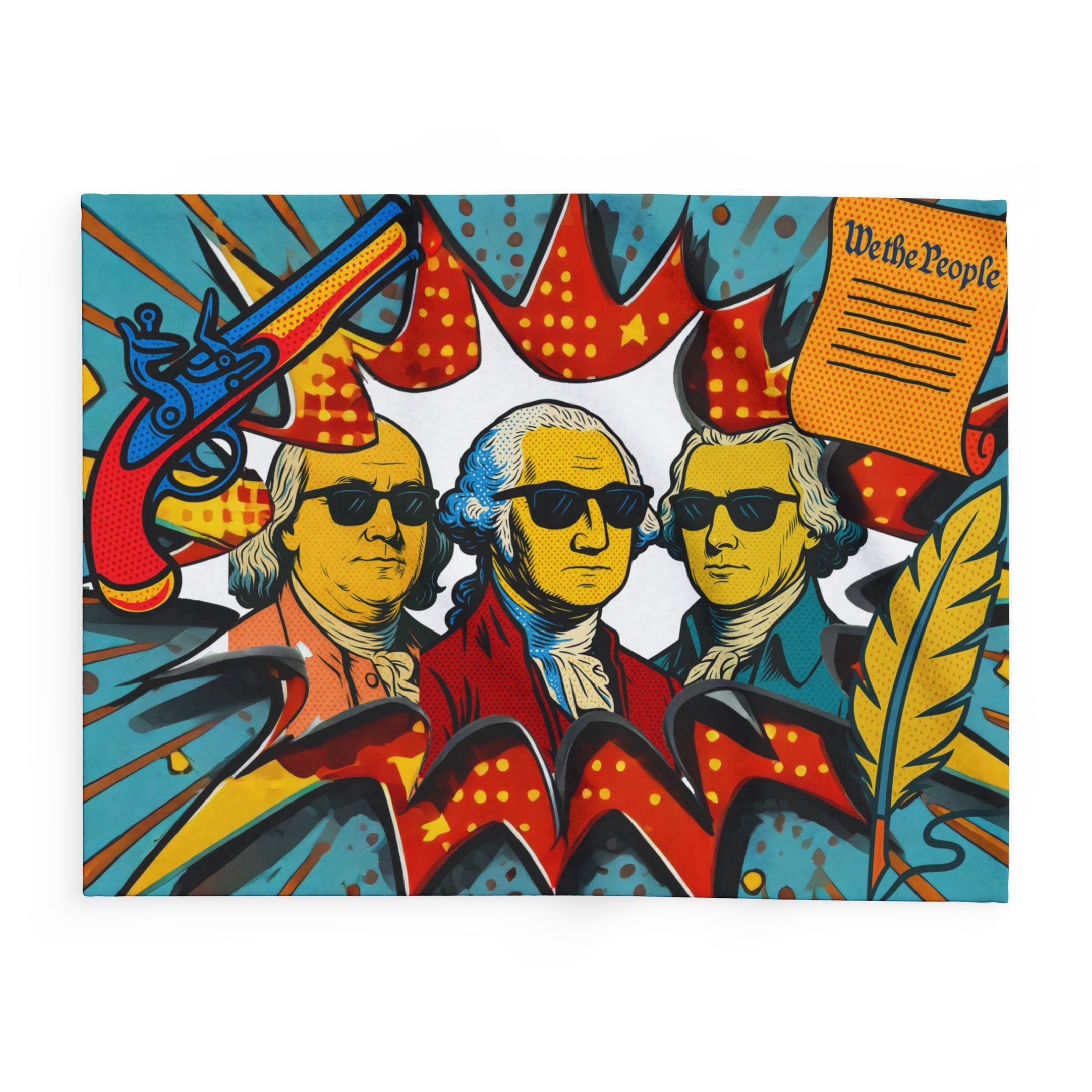 Pop Art Founding Fathers Fleece Blanket