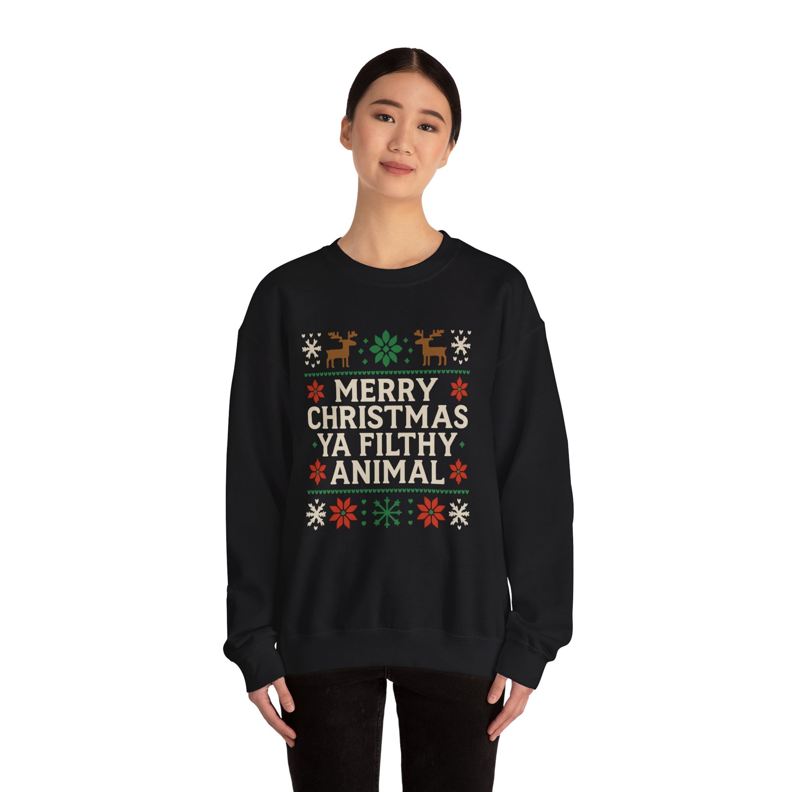 Merry Christmas Ya Filthy Animal Sweatshirt - 4LibertyShop.com