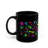 Walton & Johnson - Retro Neon Firearms 11oz Black Mug