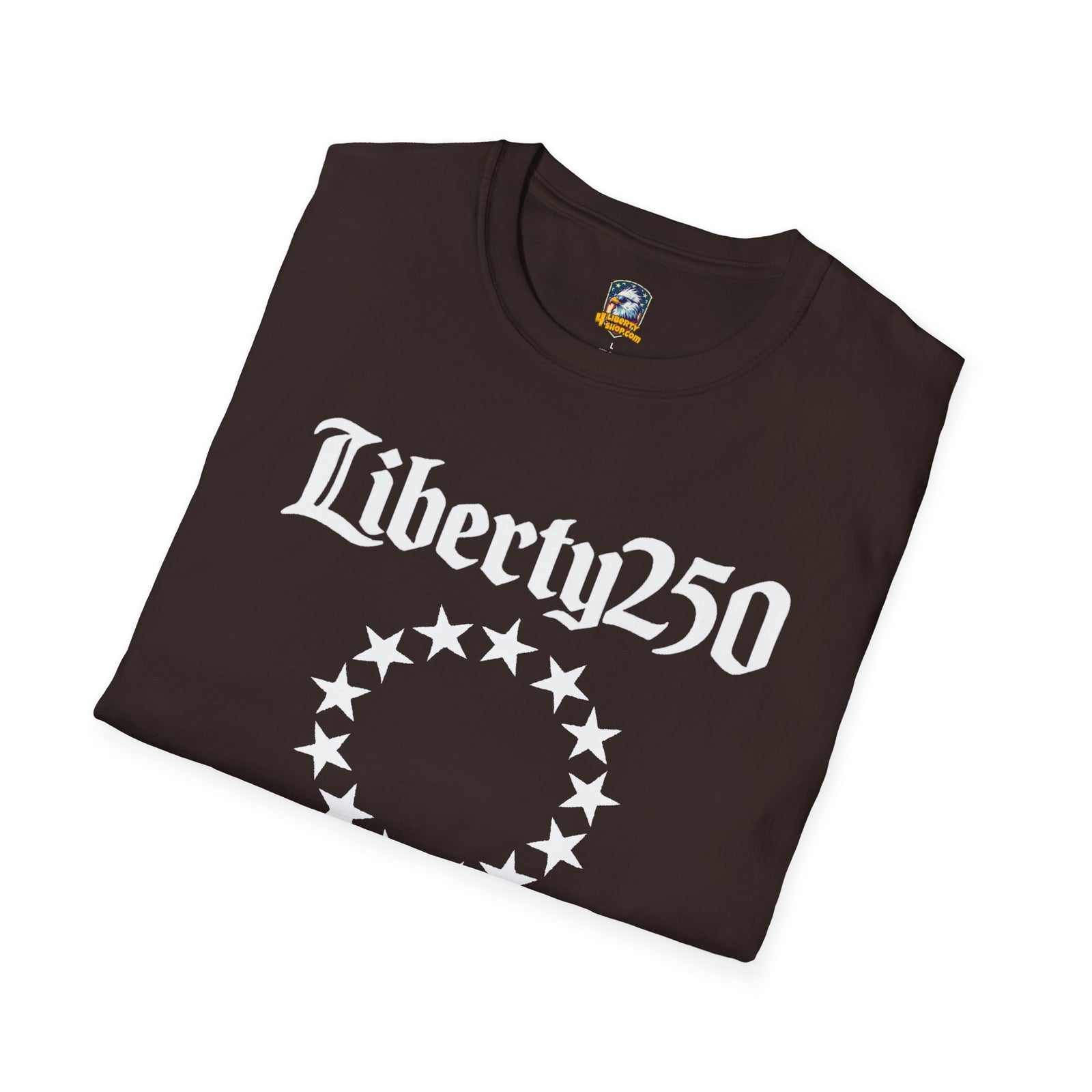 Liberty250 T-Shirt — Vintage Betsy Ross Star Circle Patriotic Tee - 4LibertyShop.com