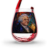 John Adams Stained Glass Wine Glass - Founding Fathers Stemless Wine Glass - 4LibertyShop.com
