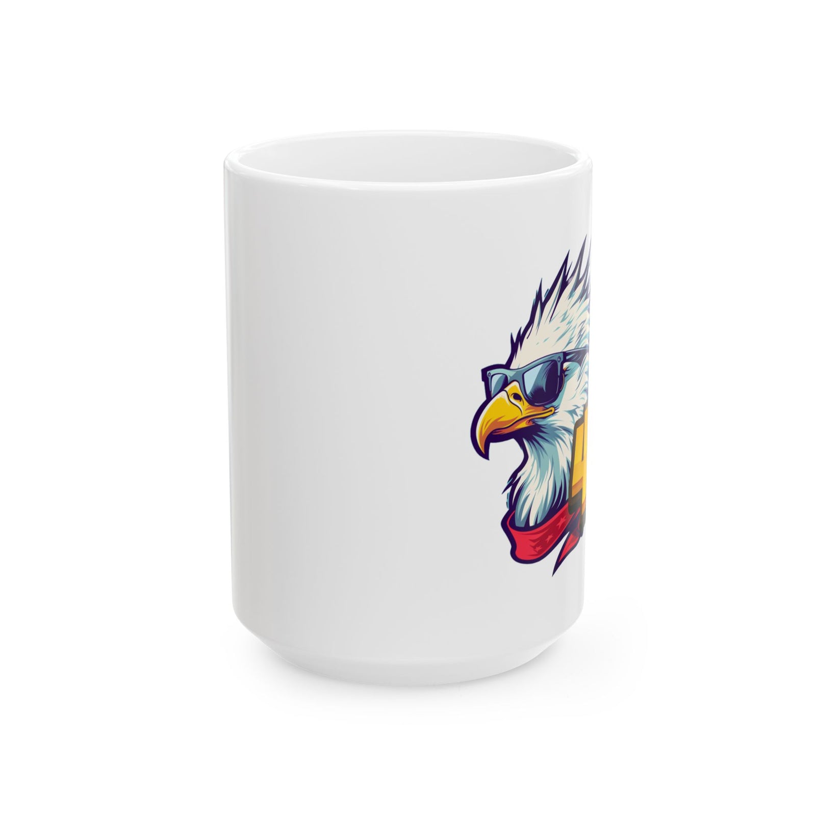 4Liberty Network Patriotic Eagle Mug – Cool Sunglasses Bald Eagle Ceramic Coffee Cup (11oz, 15oz) - 4LibertyShop.com