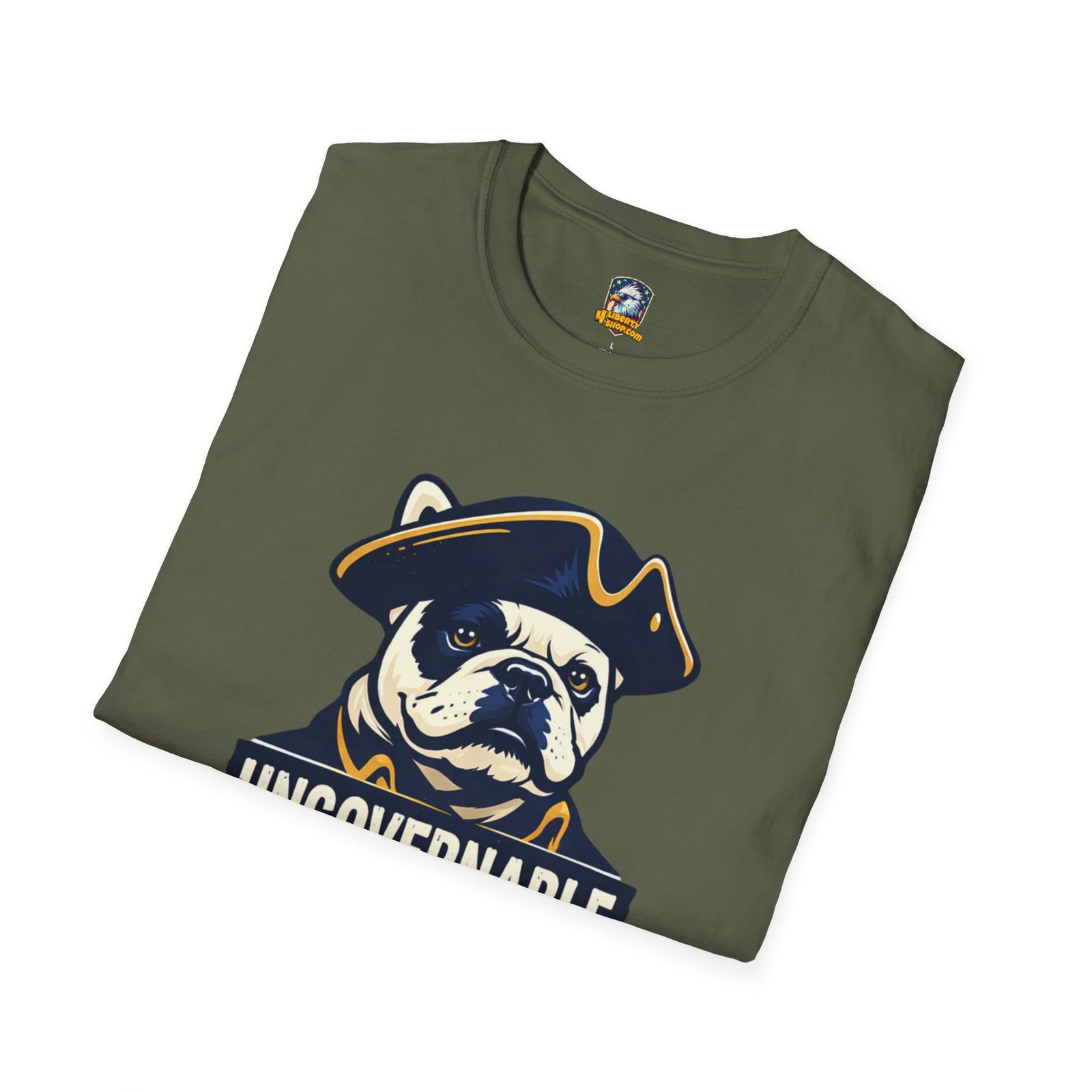 Ungovernable Bulldog T-Shirt — Funny Pirate Dog Tee (