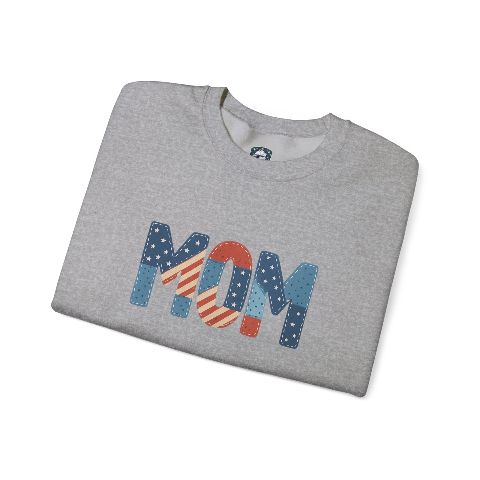Embroidered Patriotic Mom Crewneck Sweatshirt - 4LibertyShop.com