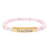 Engraved Natural Stone Stretch Bar Bracelet — "Freedom" Inspirational Beaded Bracelet — 4LibertyShop.com