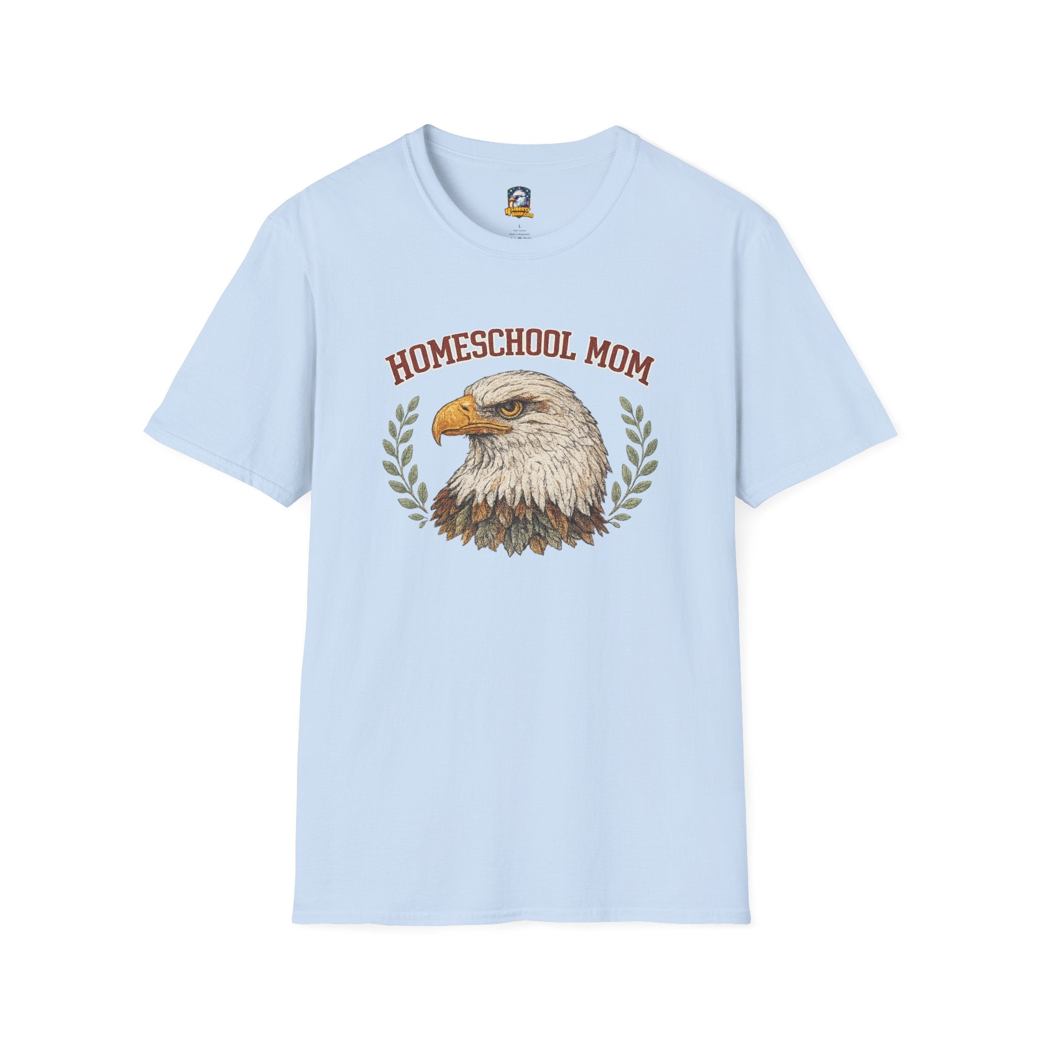 Homeschool Workshop — Homeschool Mom T-Shirt — Eagle Graphic Tee for Proud Homeschooling Moms