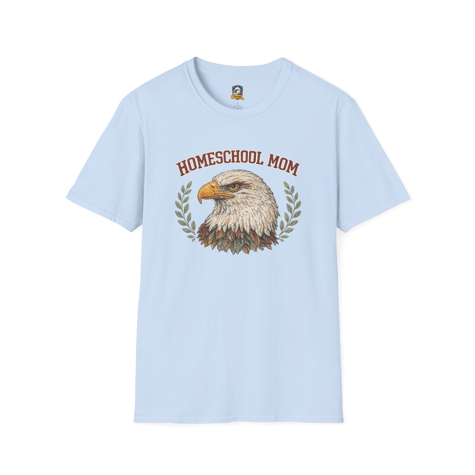 Homeschool Workshop — Homeschool Mom T-Shirt — Eagle Graphic Tee for Proud Homeschooling Moms