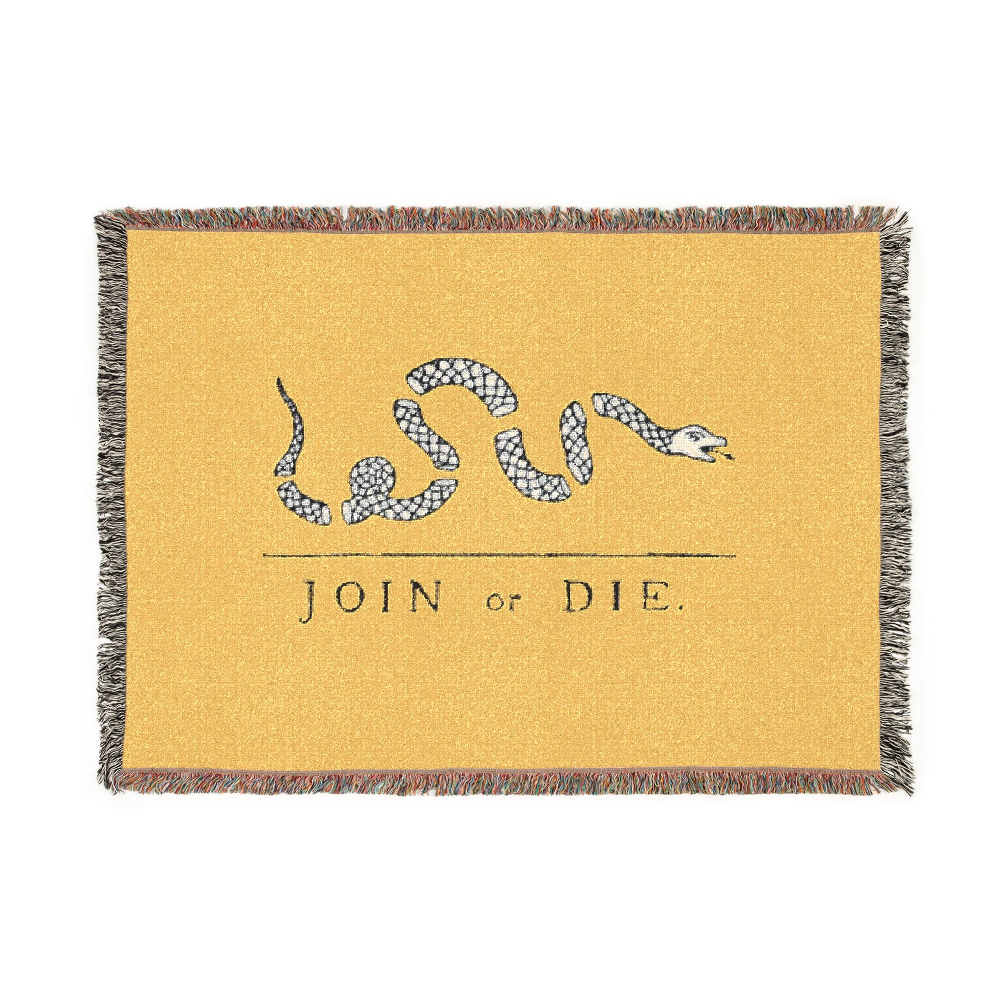 Join or Die Woven Throw Blanket – Historical Colonial Snake Design