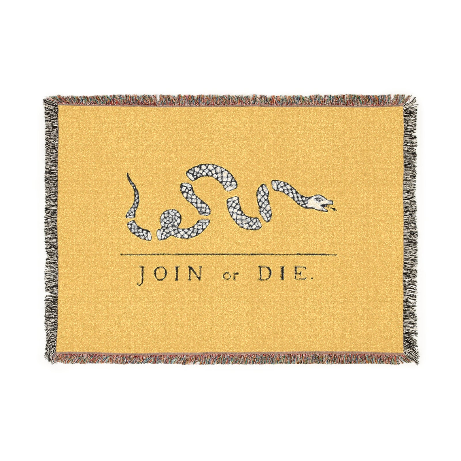Join or Die Woven Throw Blanket – Historical Colonial Snake Design
