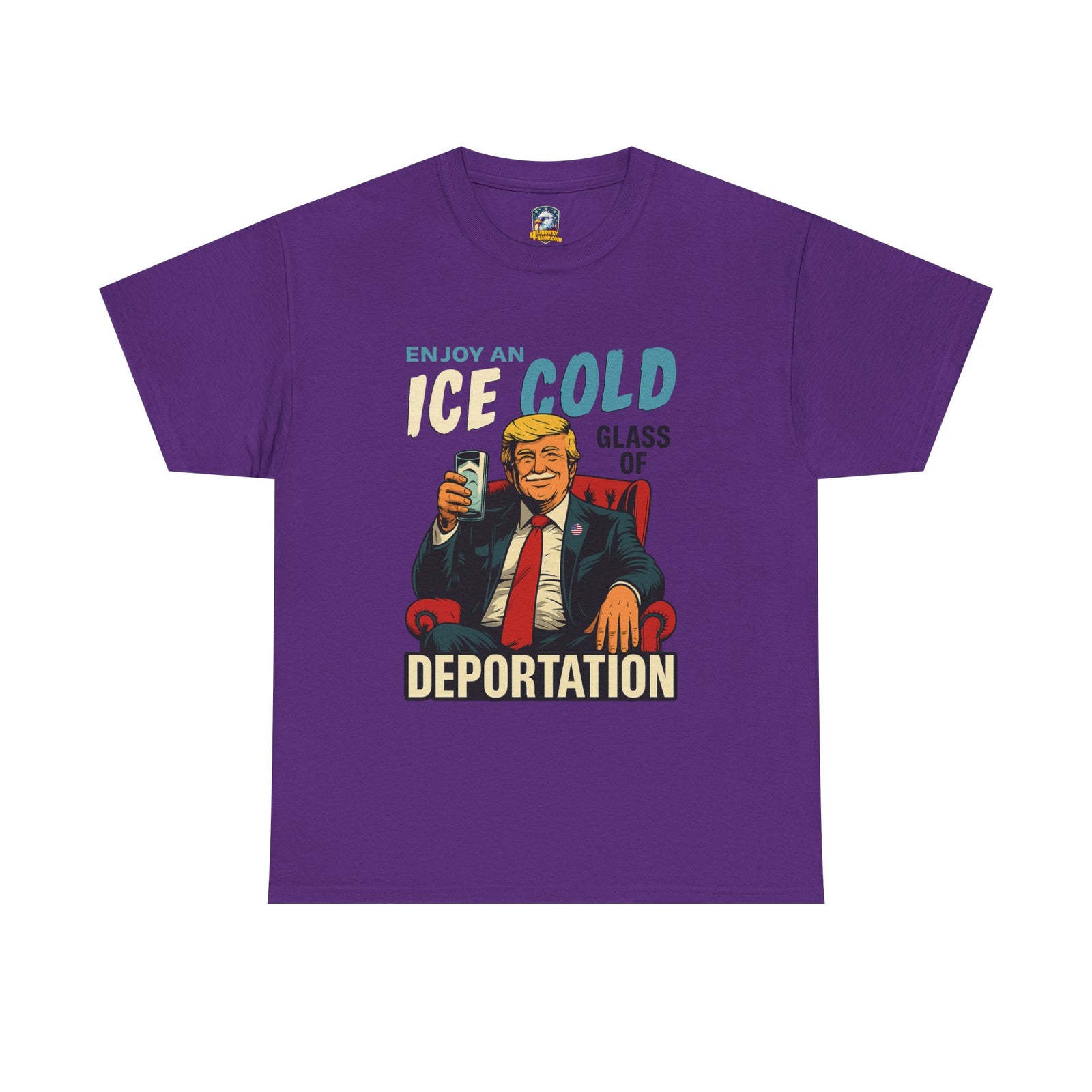 Ice Cold Glass of Deportation – Trump Milk Mustache T-Shirt