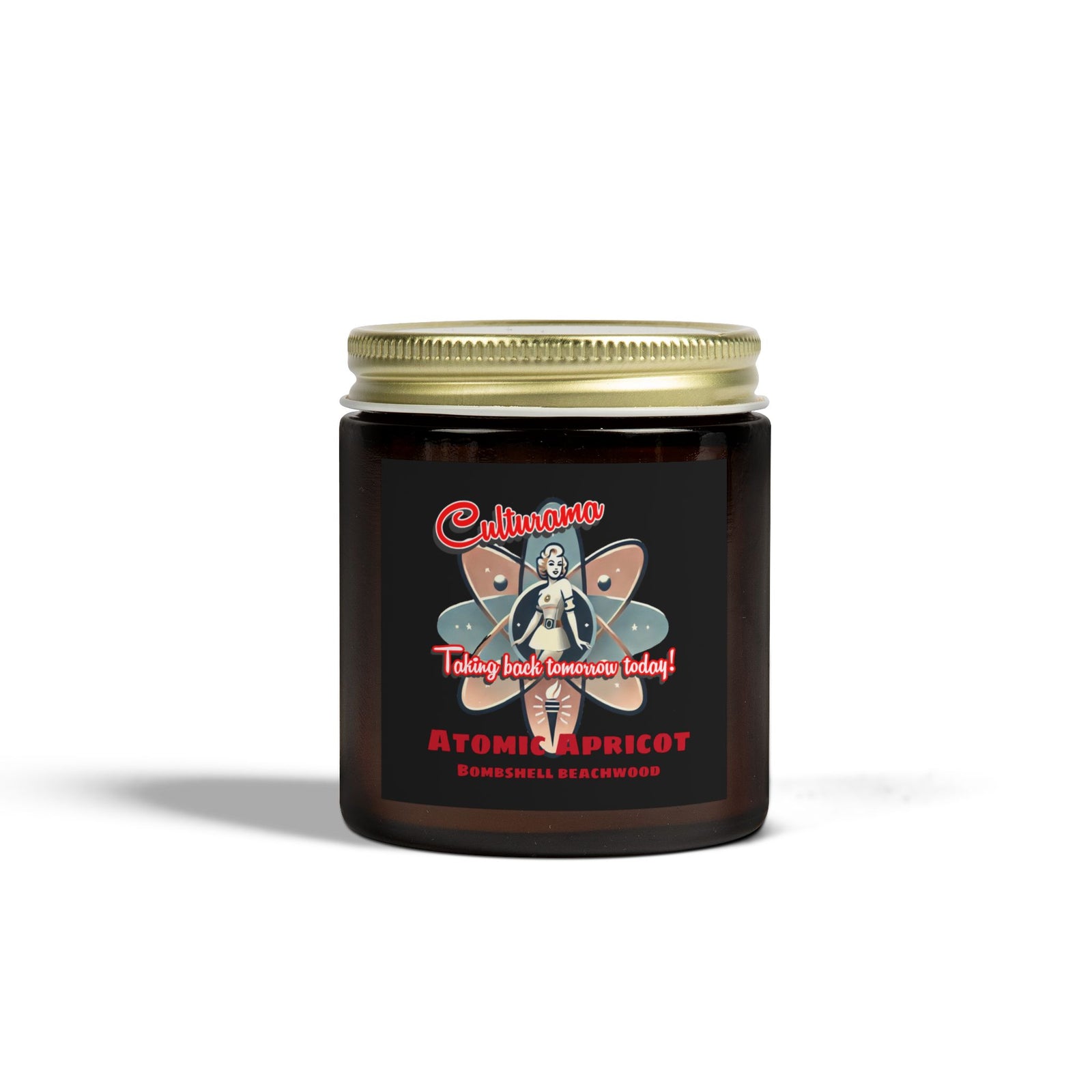 Culturama's Atomic Apricot Candles: Bombshell Beachwood (4oz, 9oz)