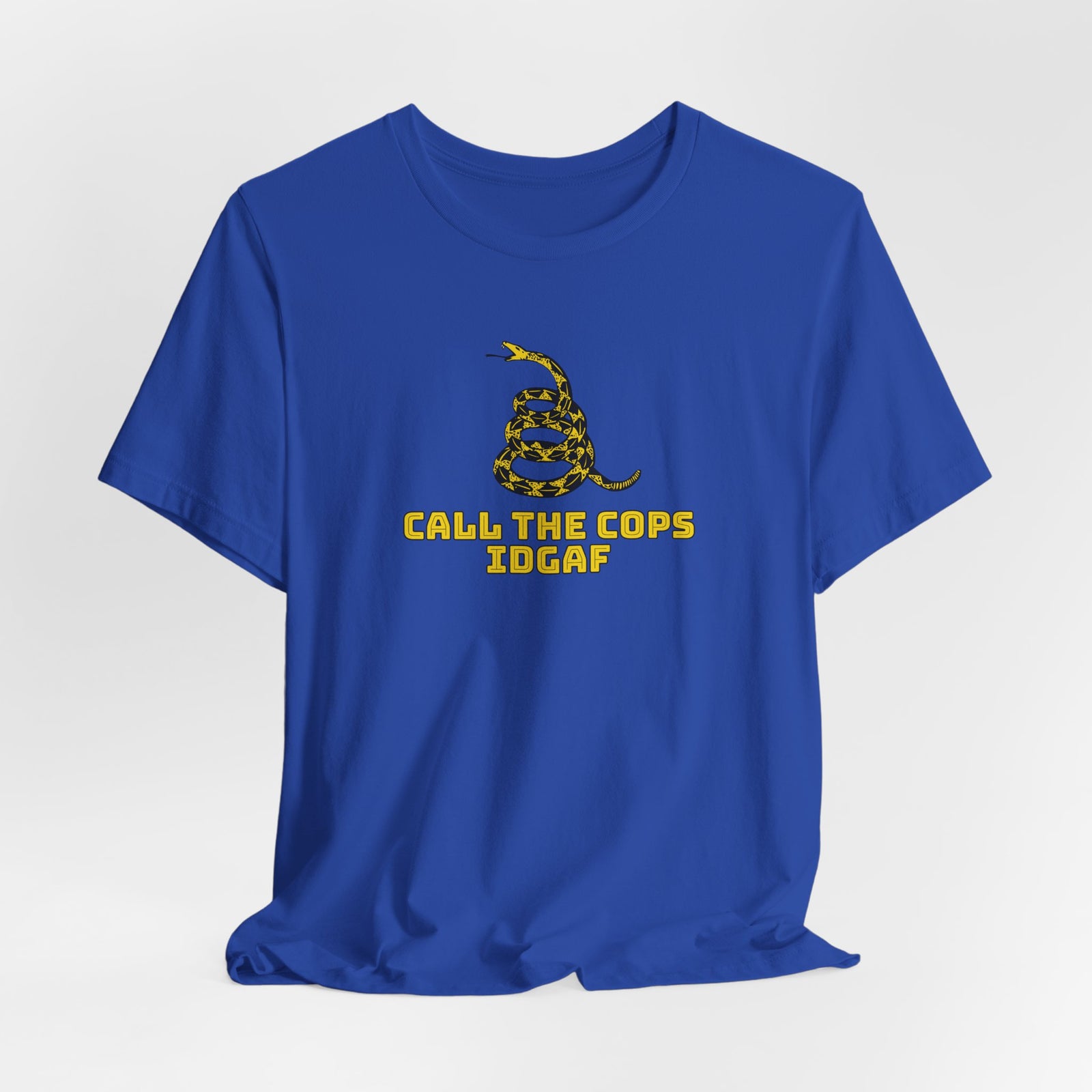 Call The Cops IDGAF Unisex Tee - Gadsden Flag Shirt - 4LibertyShop.com