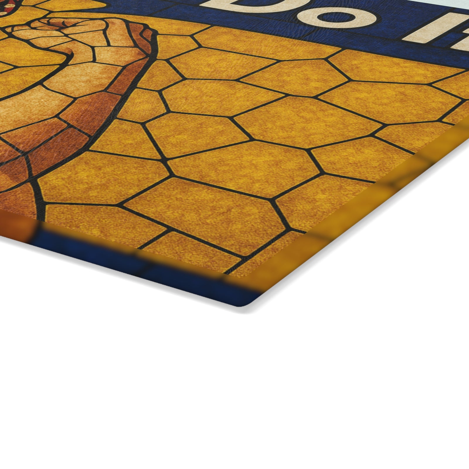 Stained Glass Rosie the Riveter Glass Cutting Board