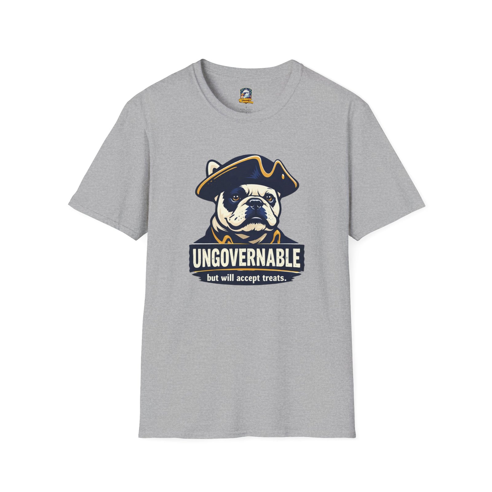 Ungovernable Bulldog T-Shirt — Funny Pirate Dog Tee (
