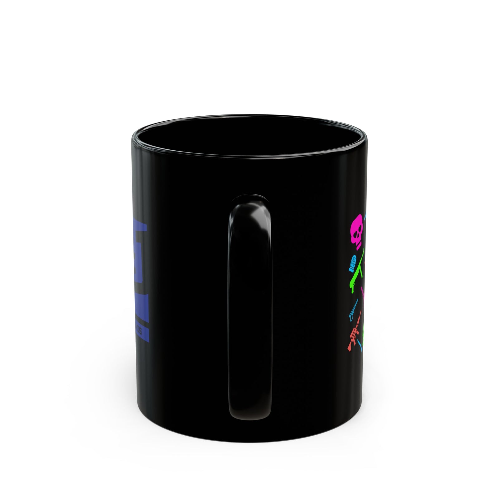 Walton & Johnson - Retro Neon Firearms 11oz Black Mug