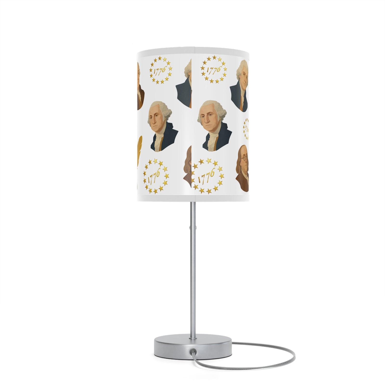 Presidential Founders Table Lamp — 1776 George Washington & Founding Fathers Lampshade