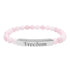Engraved Natural Stone Stretch Bar Bracelet — "Freedom" Inspirational Beaded Bracelet — 4LibertyShop.com
