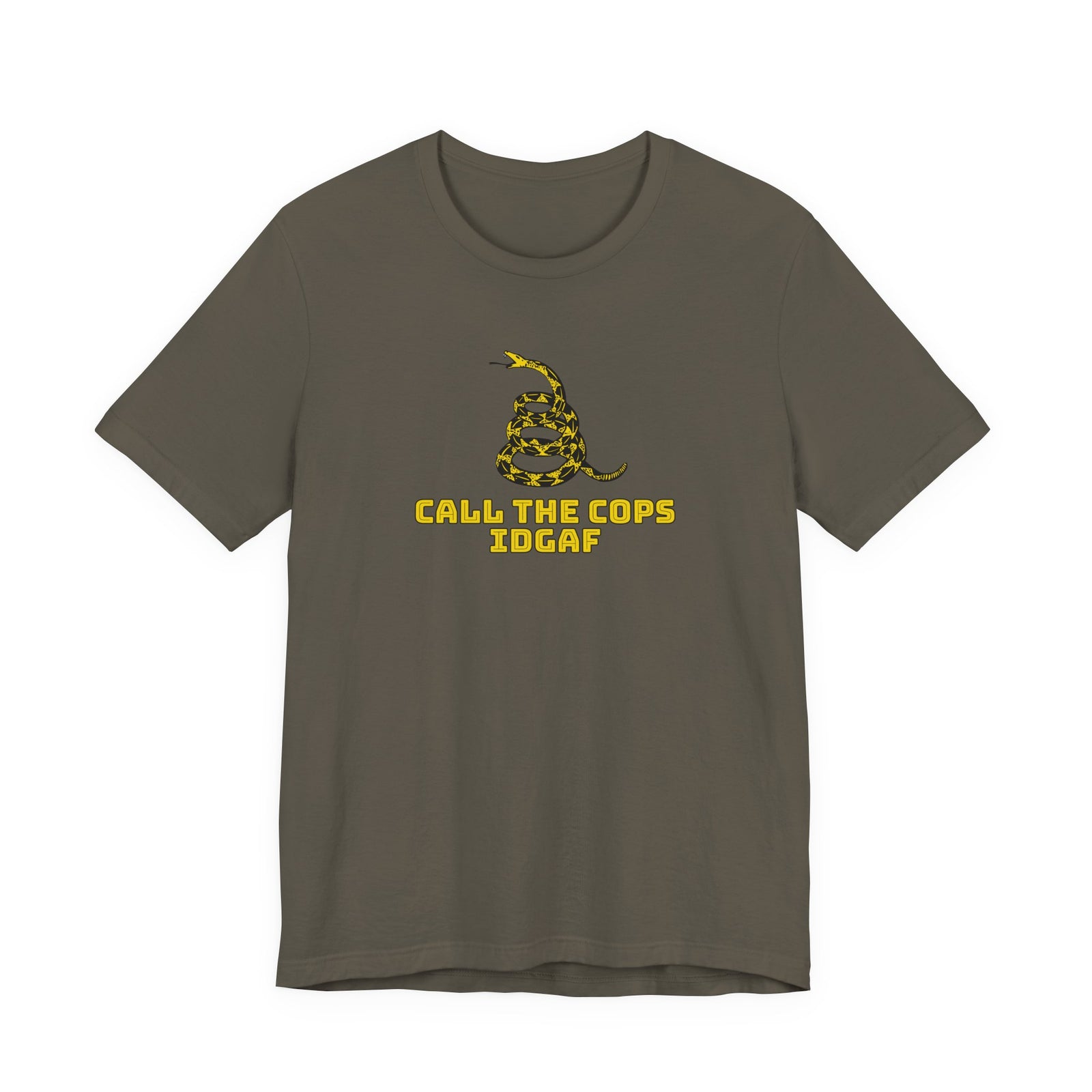 Call The Cops IDGAF Unisex Tee - Gadsden Flag Shirt - 4LibertyShop.com