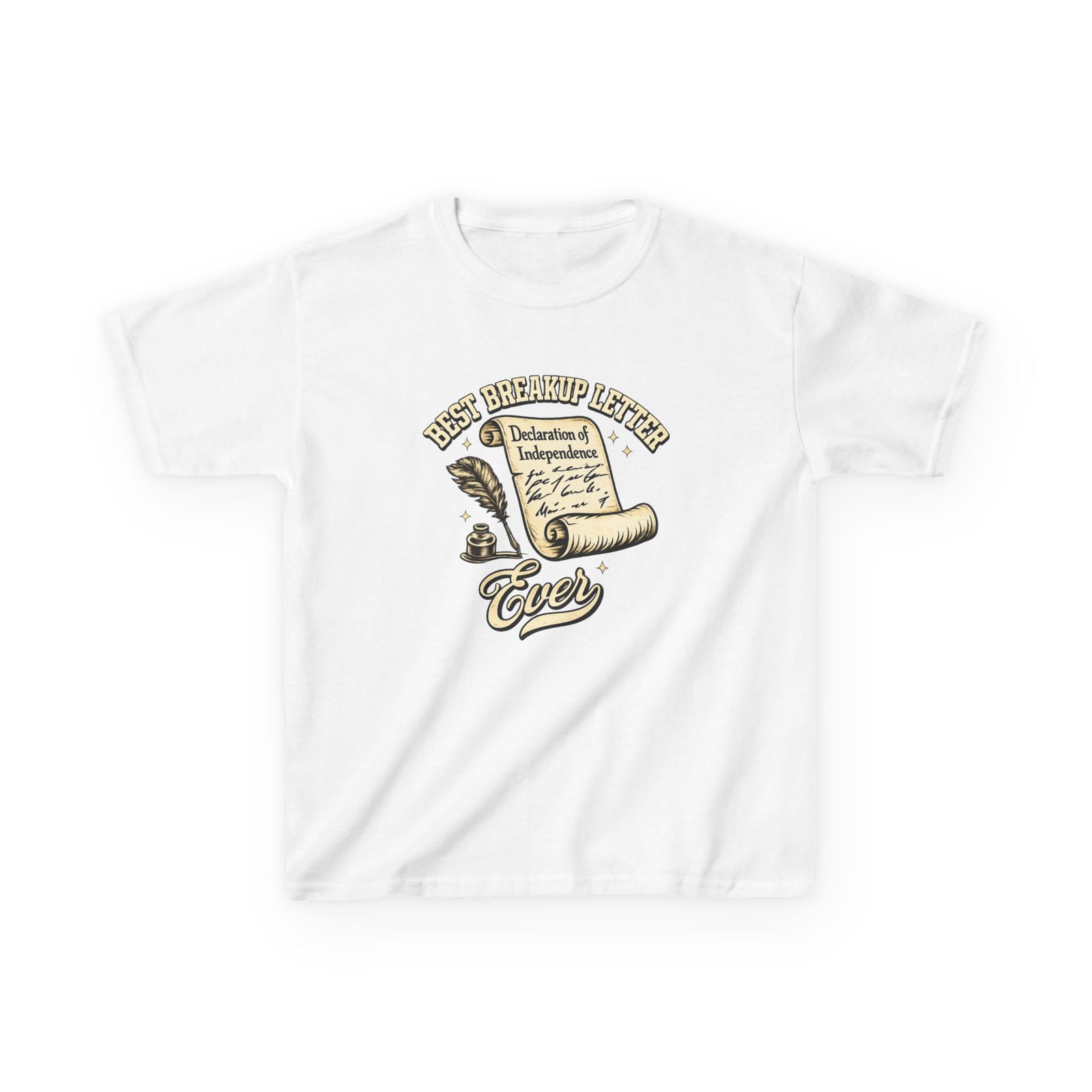 Kids T-Shirt – 'Best Breakup Letter Ever' Vintage Scroll Design - 4LibertyShop.com