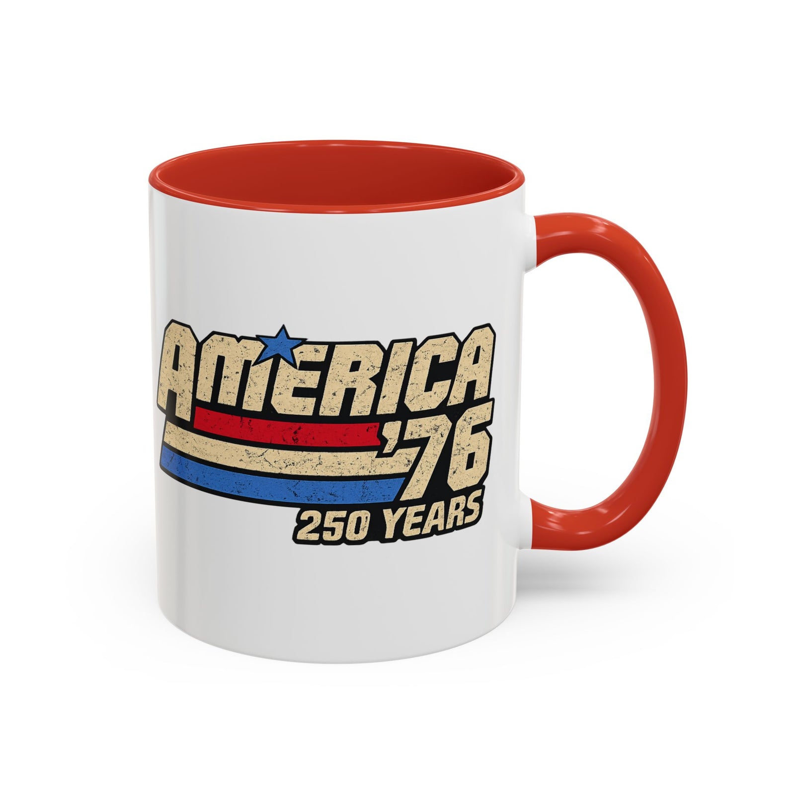 America '76 250 Years Accent Coffee Mug — Retro Patriotic 11/15oz
