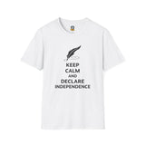 T-Shirt — "Keep Calm and Declare Independence" Quill Graphic Patriotic Tee
