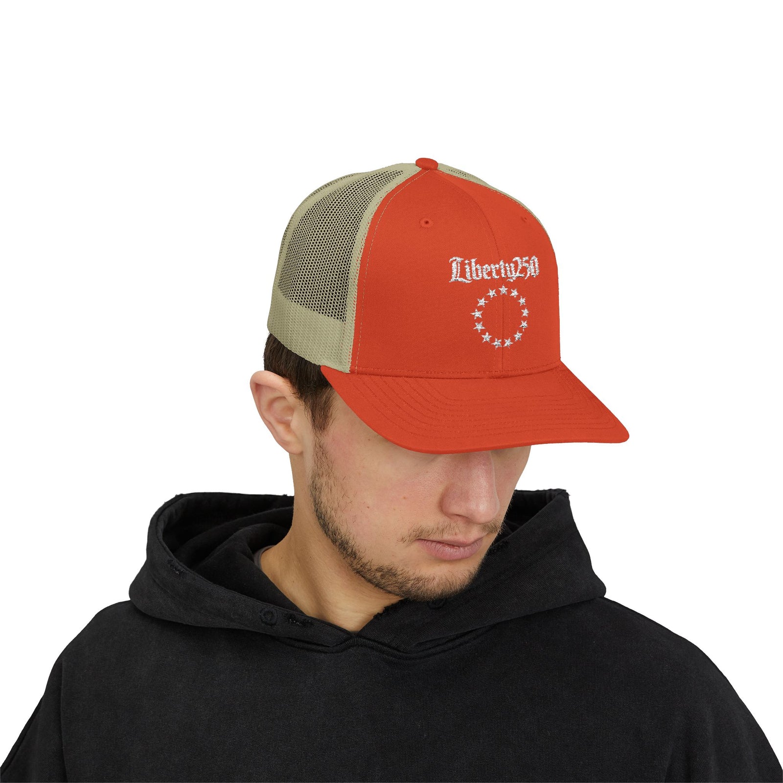 Liberty250 Trucker Cap - 13-Star Patriotic Snapback Hat - 4LibertyShop.com