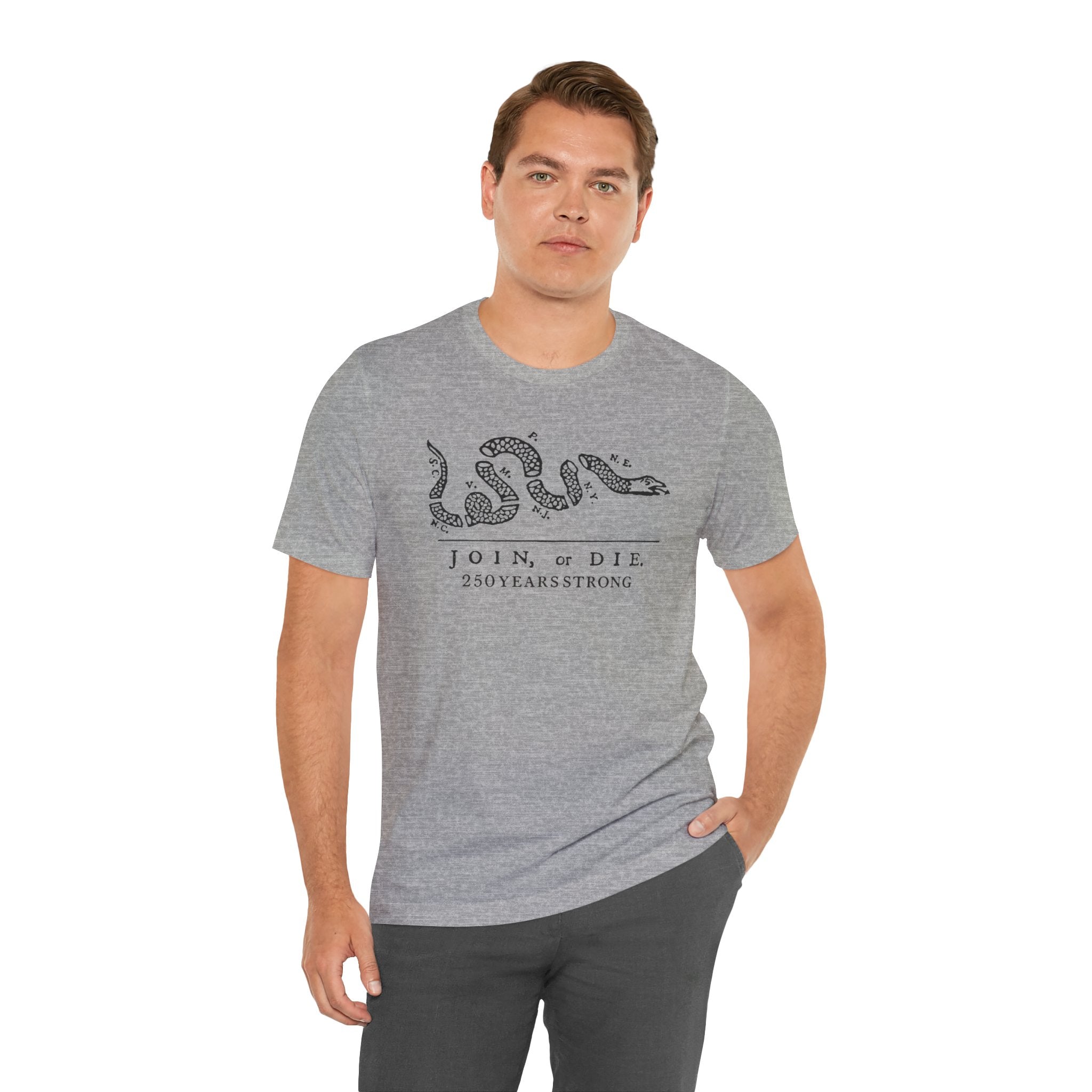 Join or Die Snake: 250 Years Strong T-Shirt - 4LibertyShop.com