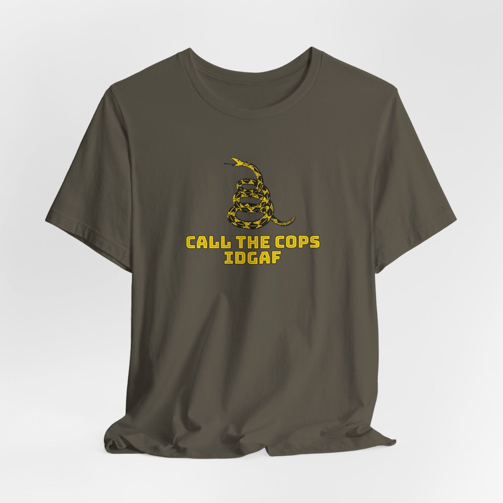 Call The Cops IDGAF Unisex Tee - Gadsden Flag Shirt - 4LibertyShop.com