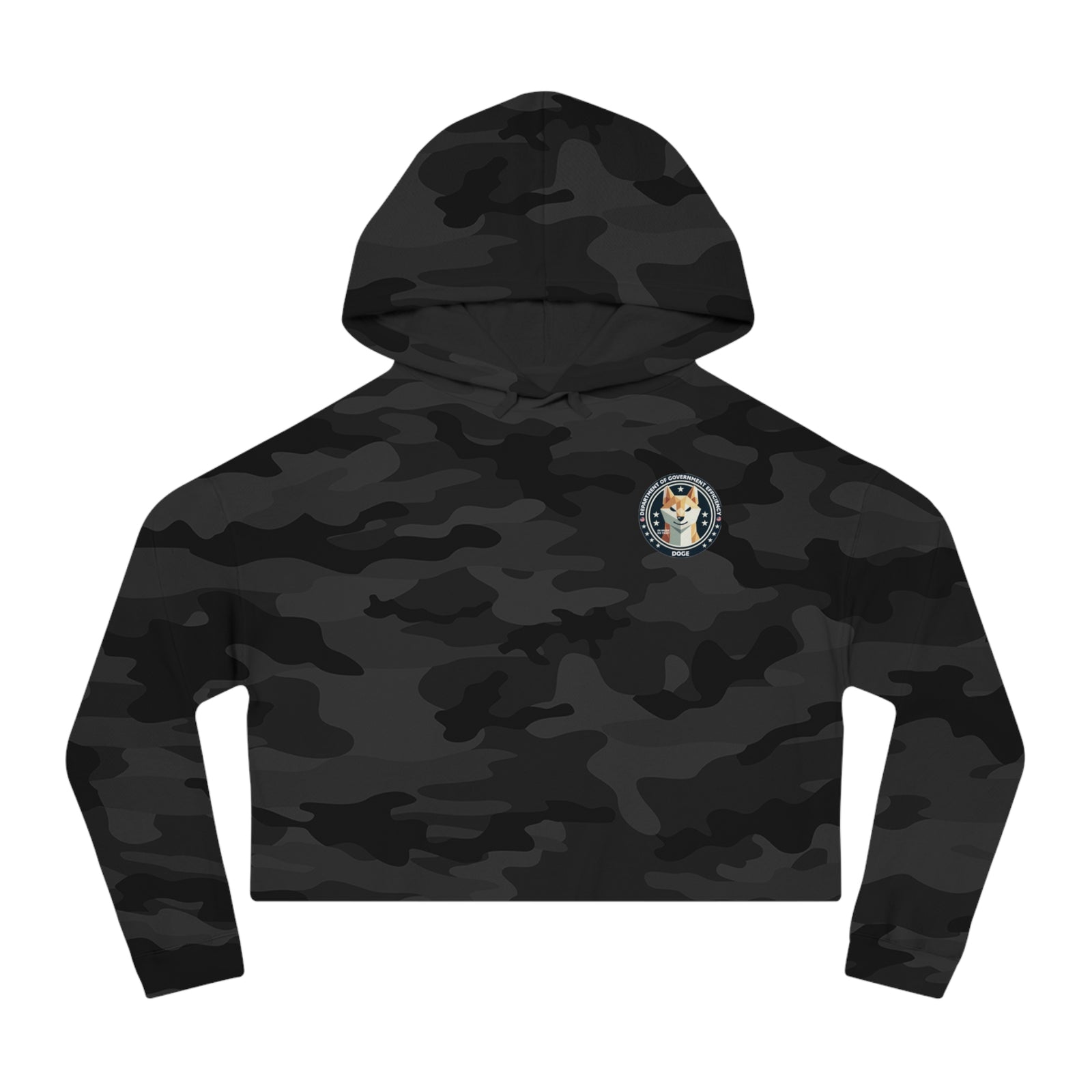 D.O.G.E. Camo Crop Hoodie