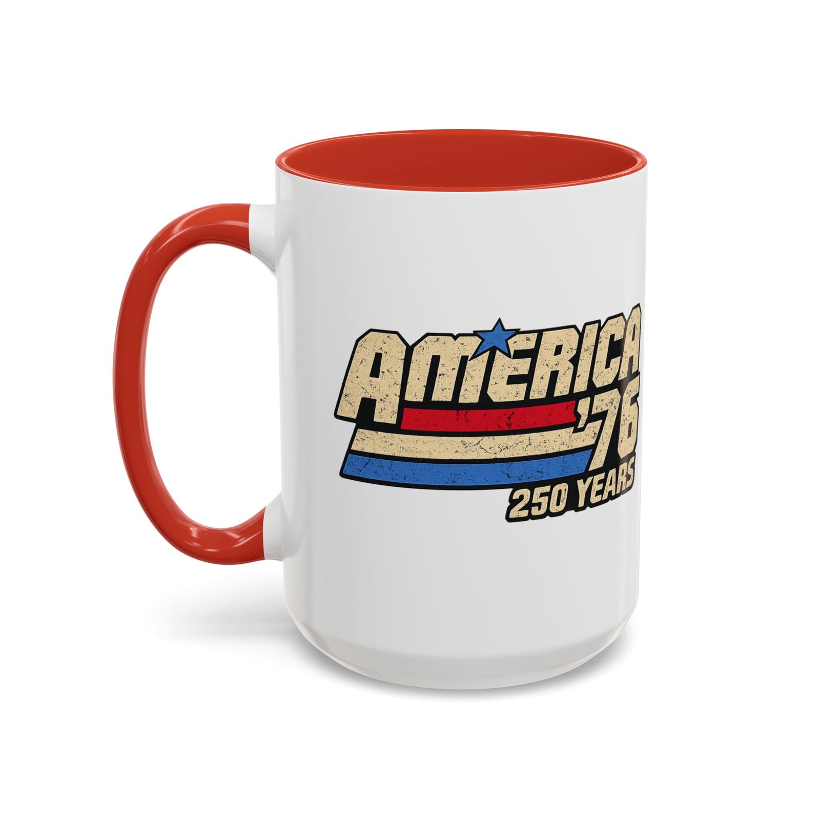 America '76 250 Years Accent Coffee Mug — Retro Patriotic 11/15oz
