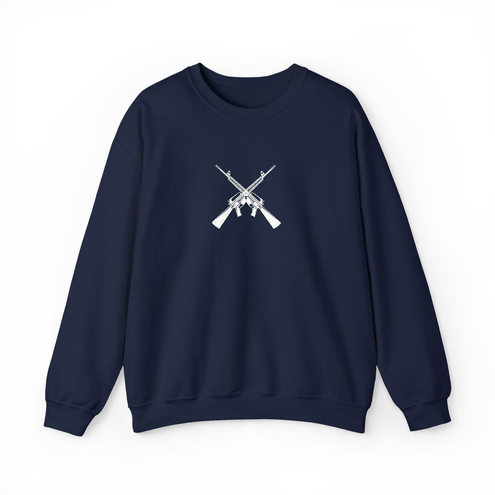Crossed Rifles Crewneck Sweatshirt — Tactical Military Graphic Pullover