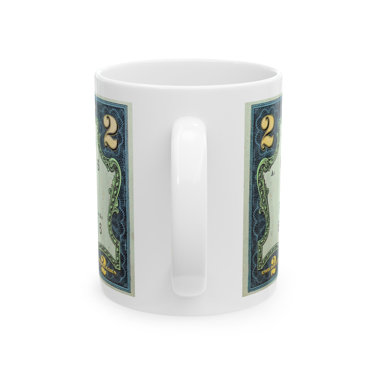 2 Dollar Thomas Jefferson Ceramic Mug, (11oz, 15oz)