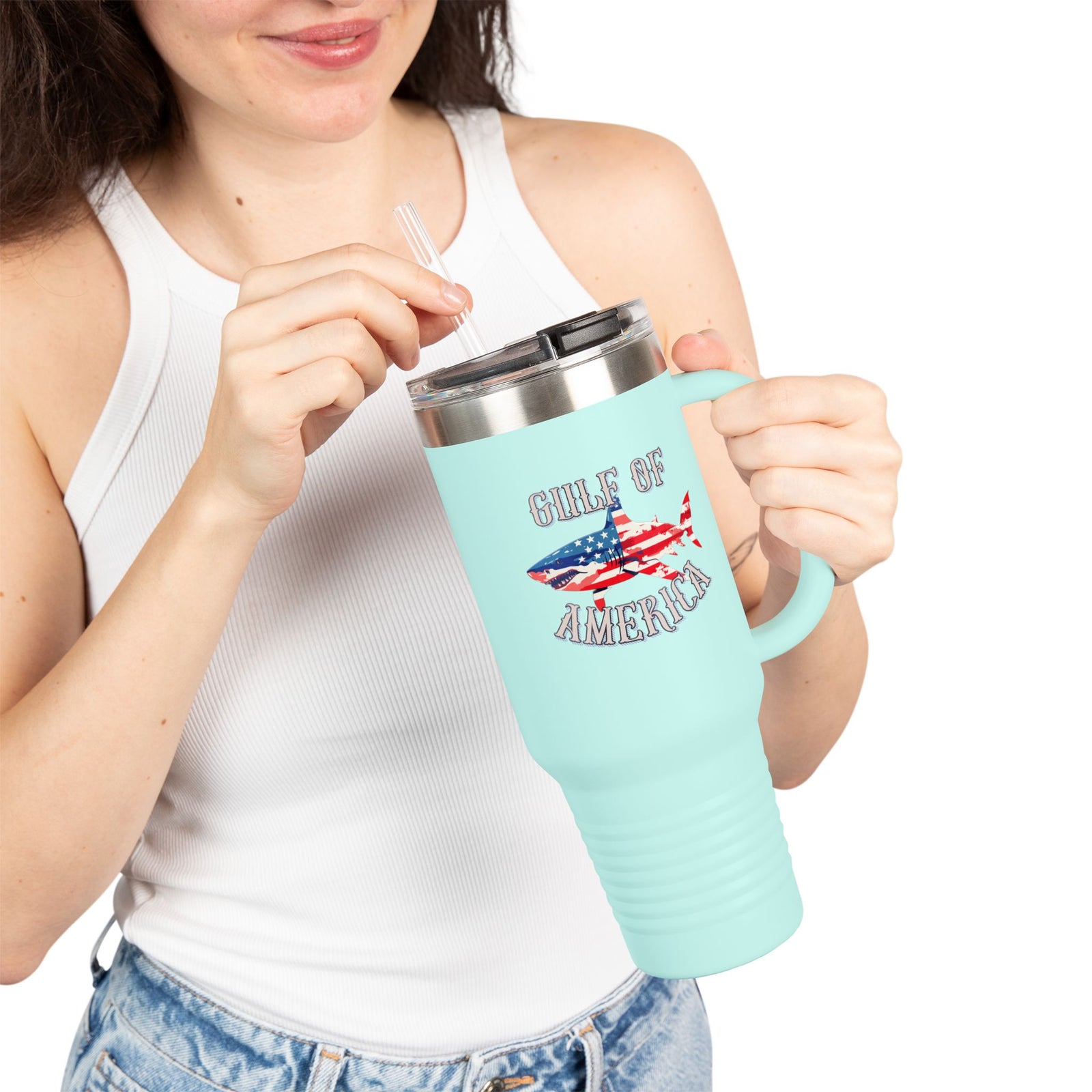 Walton & Johnson: Gulf of America Shark Tumbler, 40oz