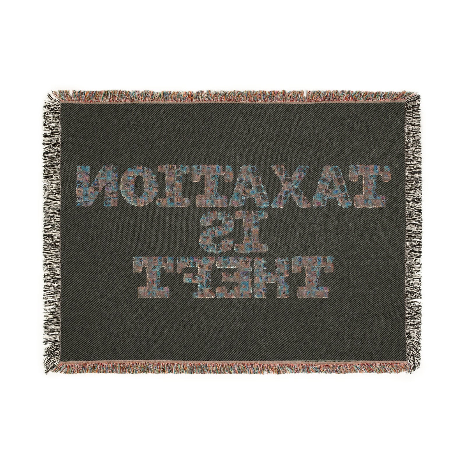 Taxation Is Theft Woven Blanket - Cozy Throw for Libertarian Living Room Decor