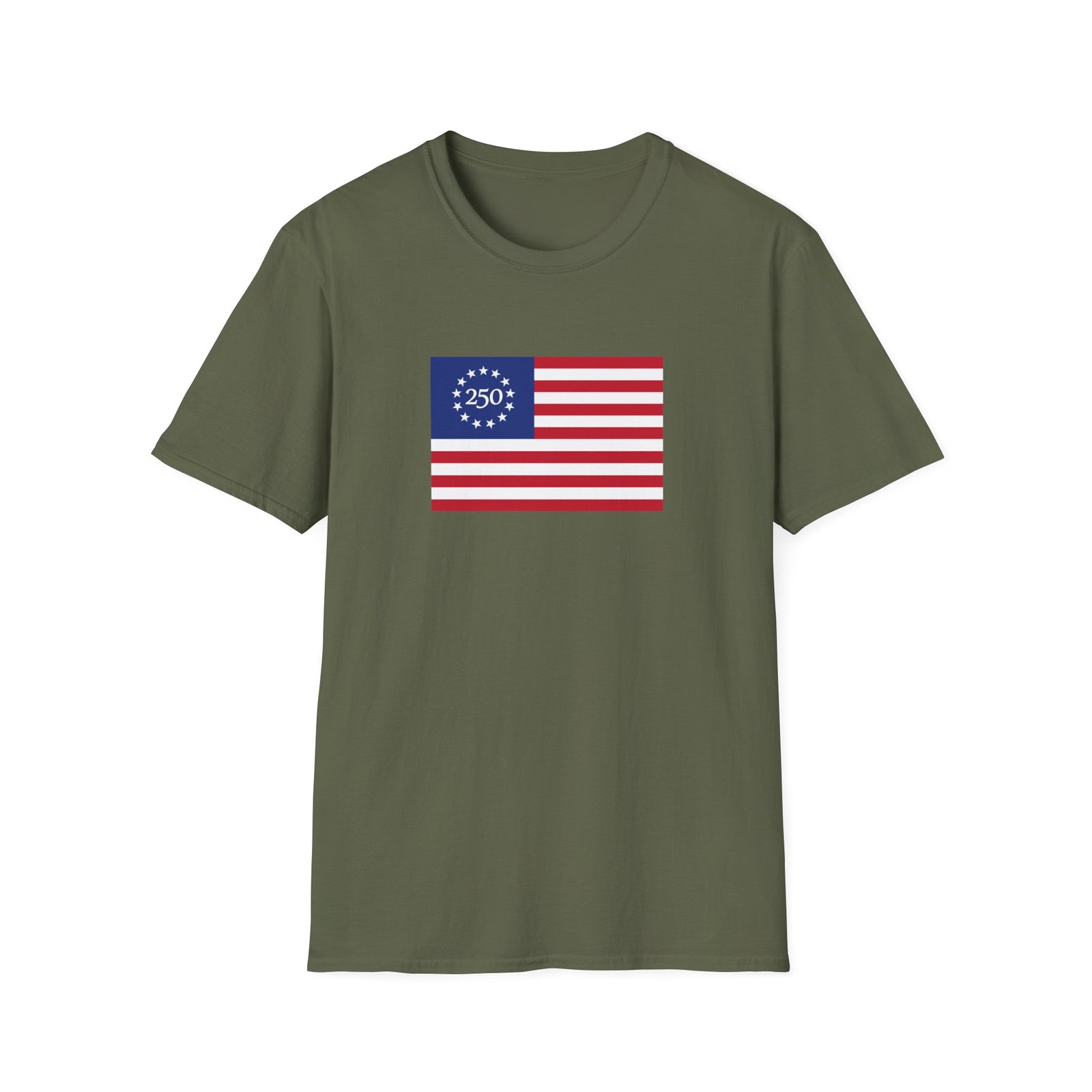 Liberty 250 Flag T-Shirt — Betsy Ross 13-Star Anniversary Tee - 4LibertyShop.com