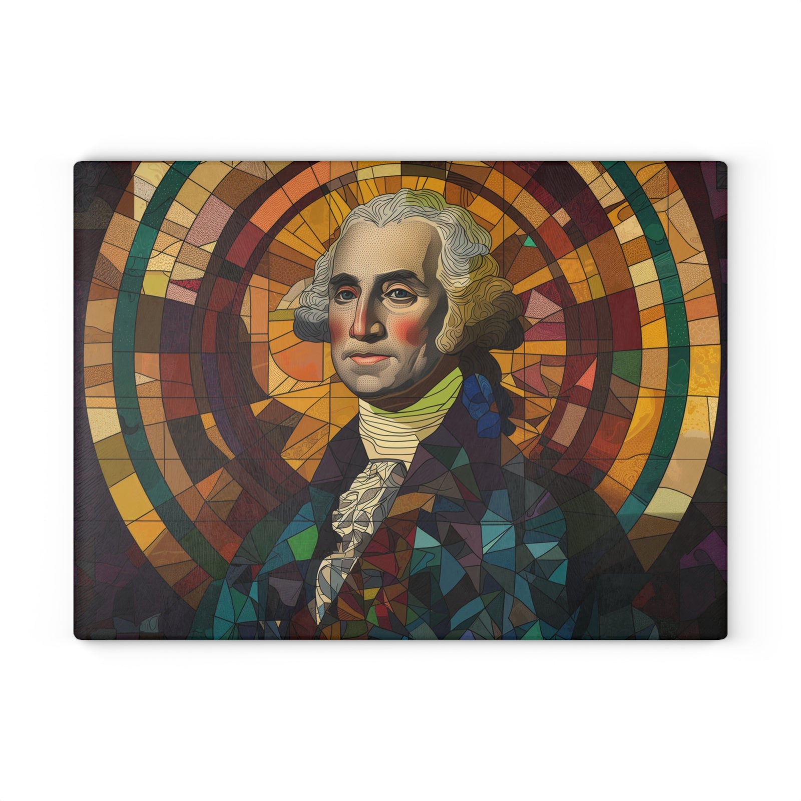 Stained Glass George Washington Glass Cutting Board