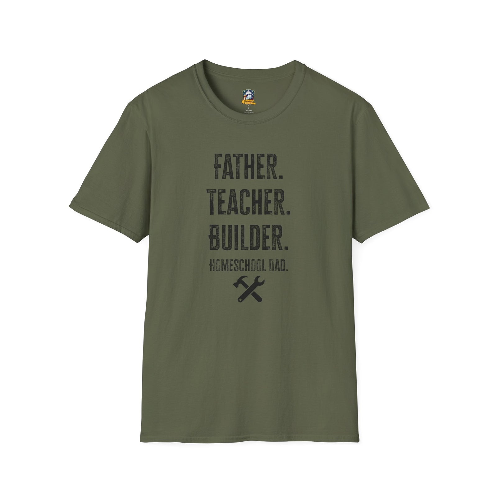 Homeschool Workshop - Father. Teacher. Builder. Homeschool Dad T-Shirt - 4LibertyShop.com