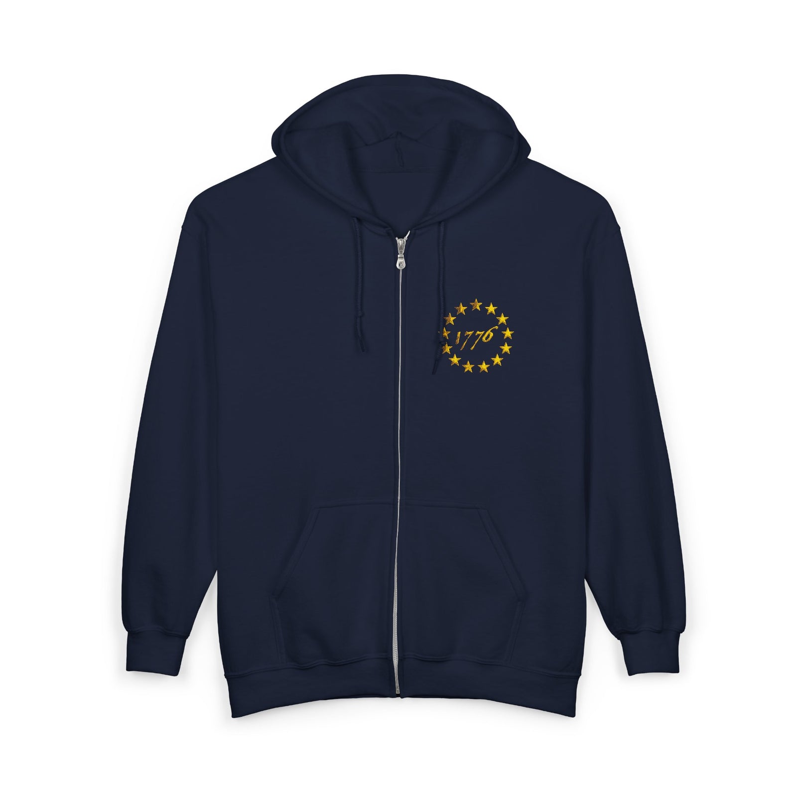 Embroidered 1776 Patriotic Full Zip Hoodie