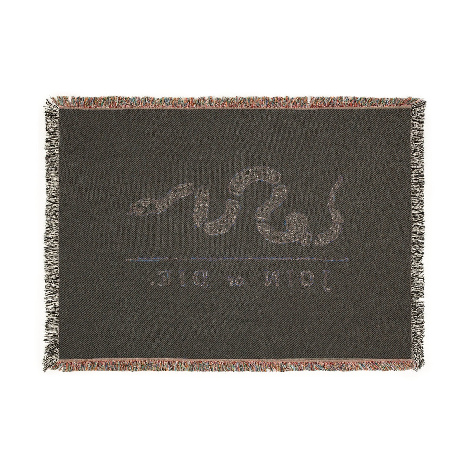 Join or Die Woven Throw Blanket – Historical Colonial Snake Design