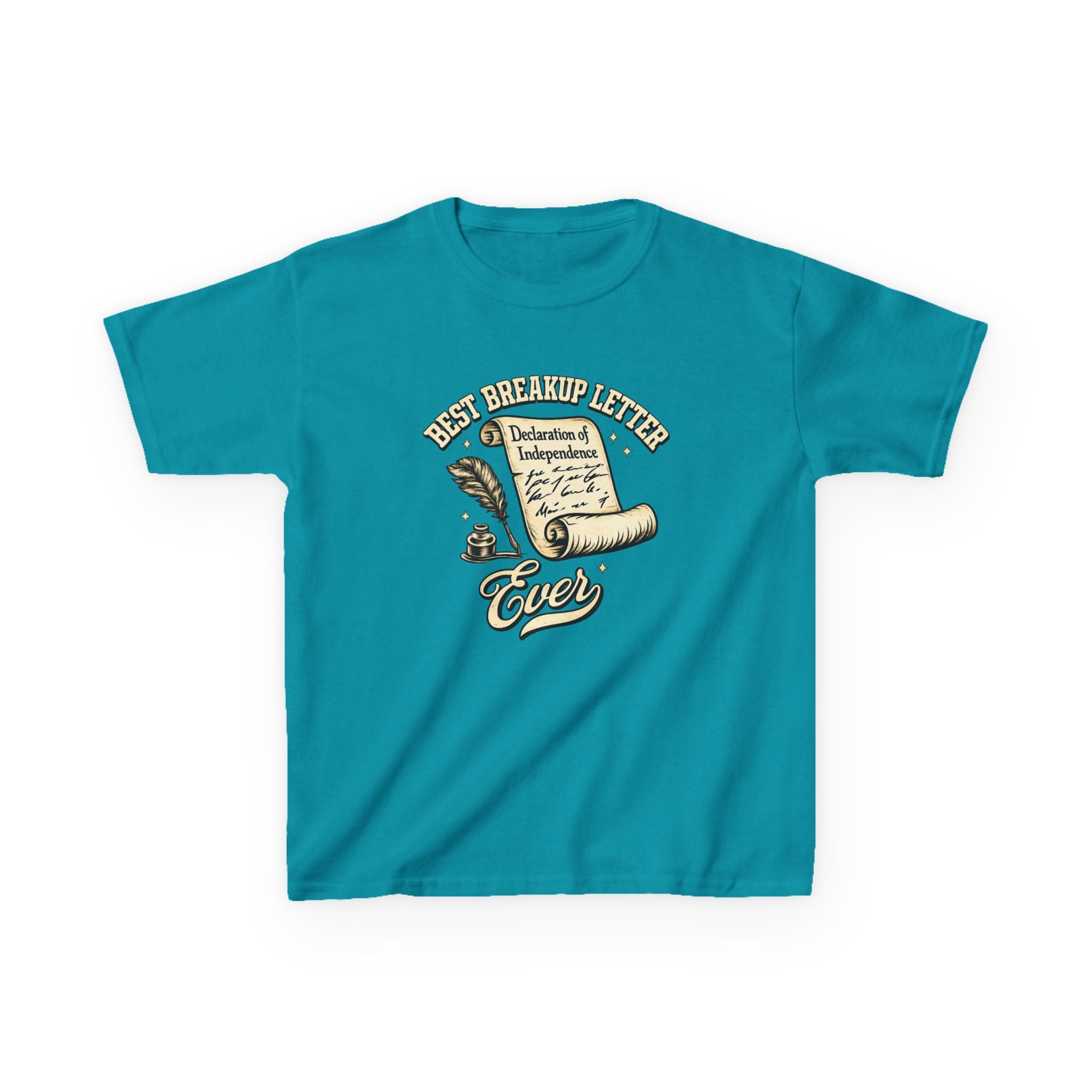Kids T-Shirt – 'Best Breakup Letter Ever' Vintage Scroll Design - 4LibertyShop.com