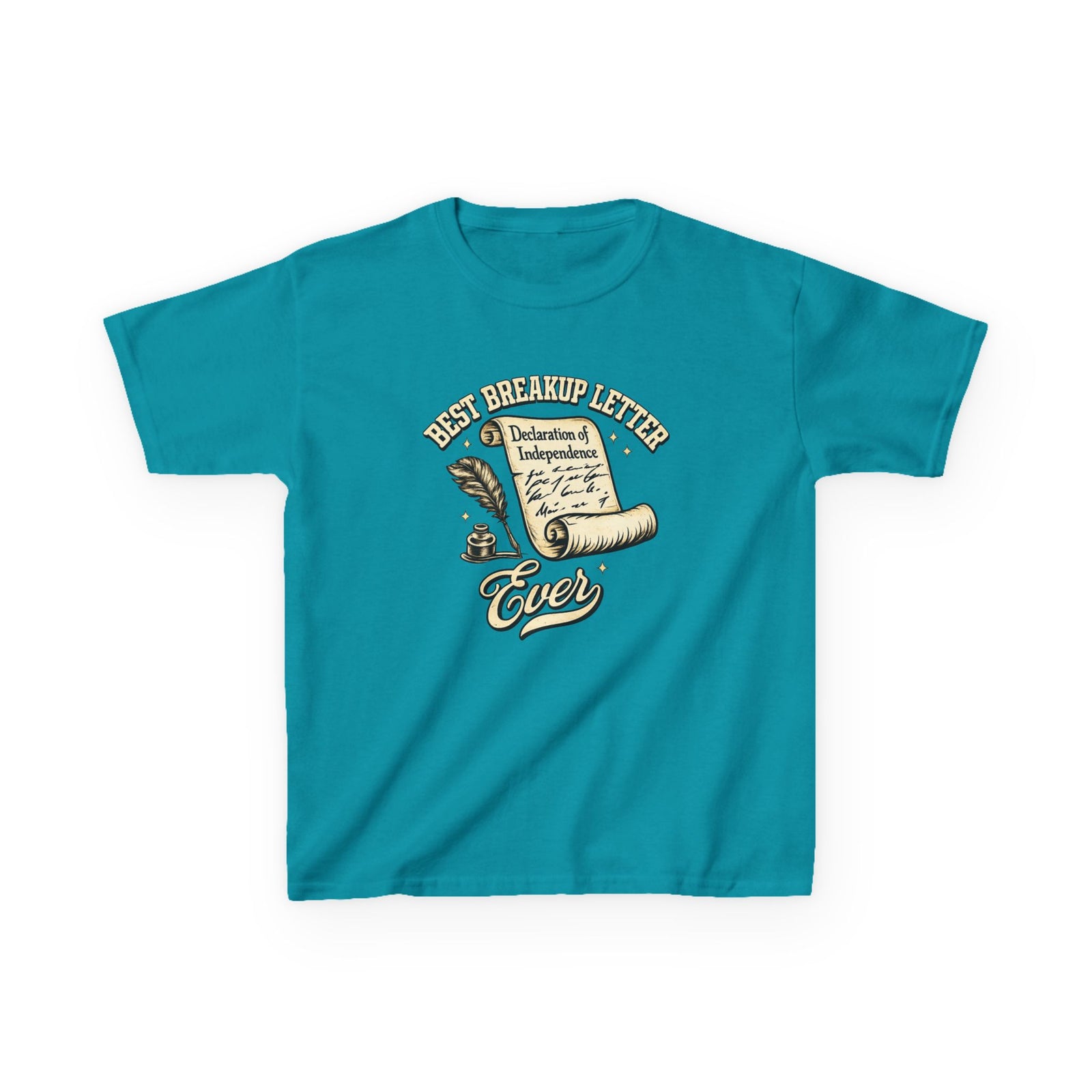Kids T-Shirt – 'Best Breakup Letter Ever' Vintage Scroll Design - 4LibertyShop.com