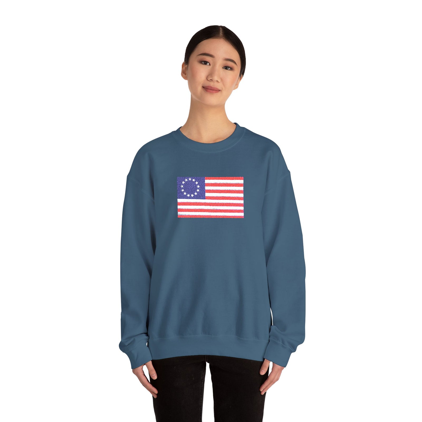 Betsy Ross Flag Embroidered Sweater