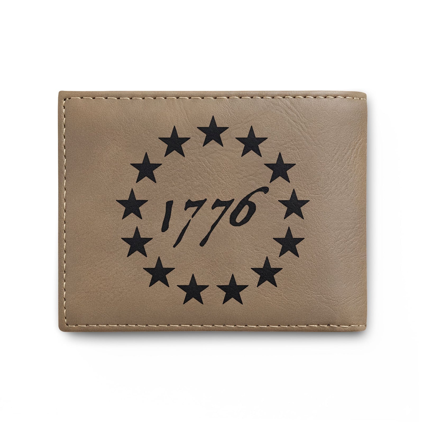 Bi-Fold Wallet – 1776 Betsy Ross Stars Leather Wallet