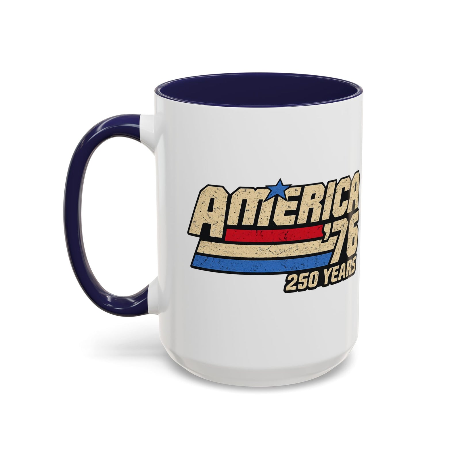 America '76 250 Years Accent Coffee Mug — Retro Patriotic 11/15oz