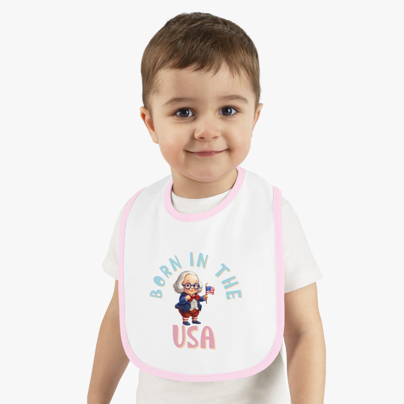 Born in the USA Benjamin Franklin Jersey Baby Bib